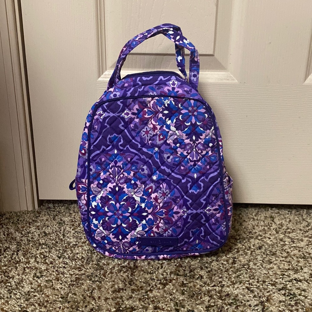 Quilted purple paisley lunch bag